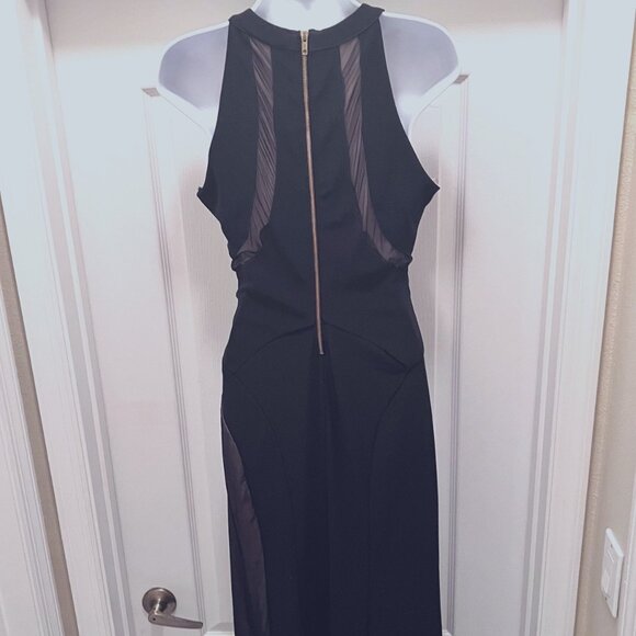 Honey & Rosie Long Maxie Black Sheer Dress-Formal-Size Medium-Black/Nude-Stretch - Picture 10 of 16
